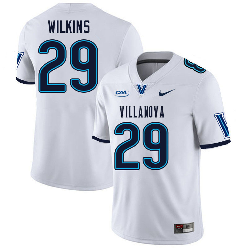 Villanova Wildcats #29 Samir Wilkins College Football Jerseys Stitched-White Villanova Wildcats #29 Samir Wilkins College Football Jerseys Stitched-White